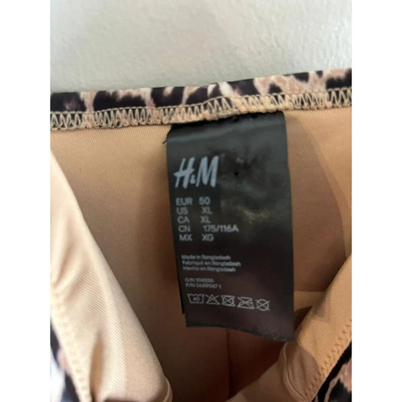 H&M Womens Leopard Shaping One Piece Swimsuit Bathingsuit Swimwear Brown Sz XL - Picture 8 of 8